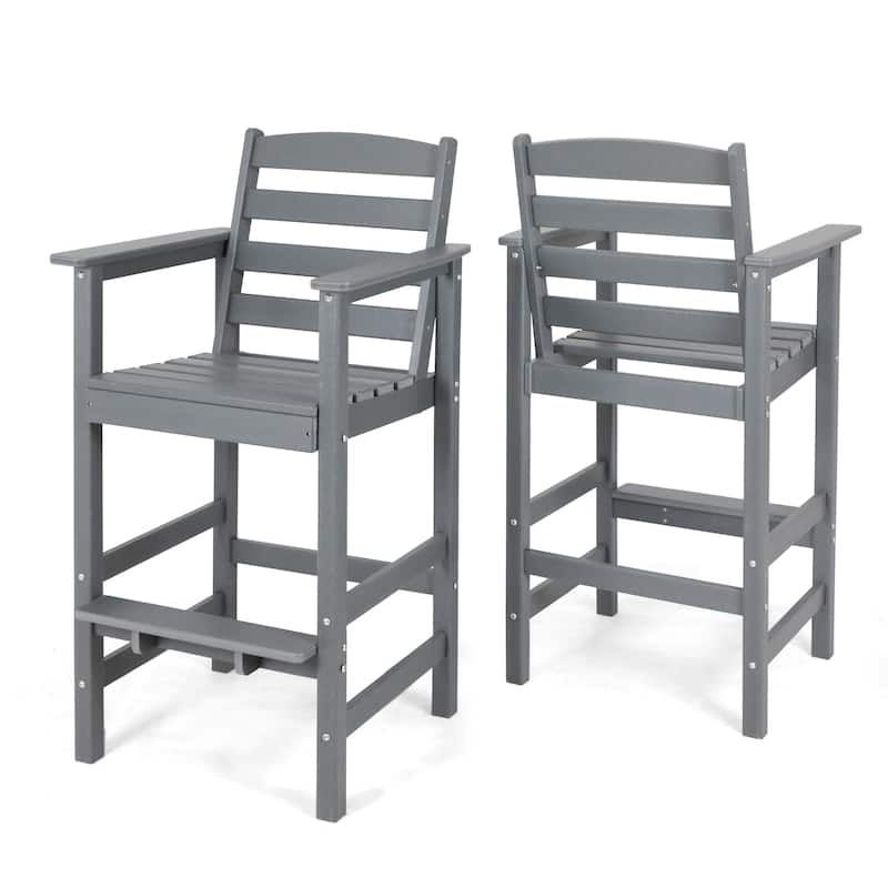 Vrakae Outdoor Adirondack Bar Stool Chairs (Set of 2)