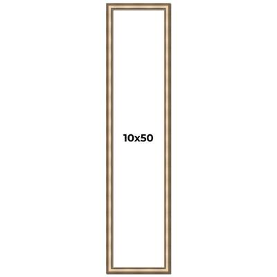 10x50 Frame Gold Solid Wood Shadow Box Width 1.5 Inches | Interior Frame Depth 2 3/8 Inches