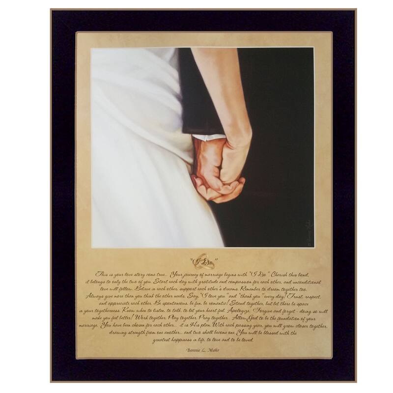 TrendyDecor4U Contemporary "I Do" Framed Print Wall Art by Bonnie Mohr