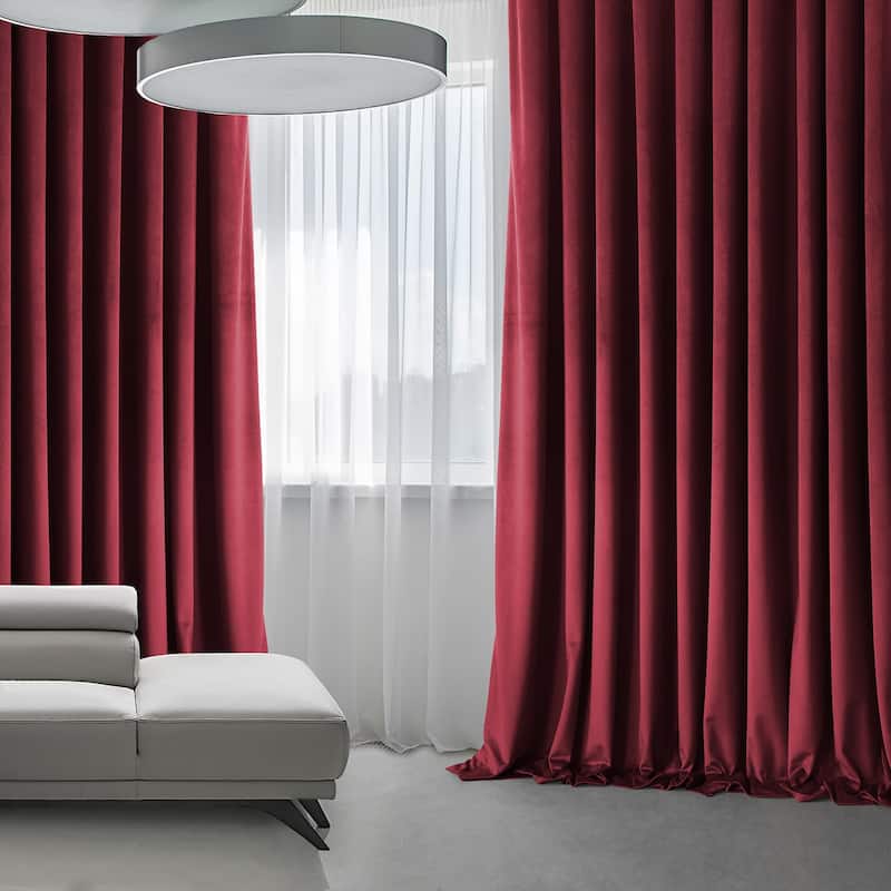Exclusive Fabrics Heritage Plush Velvet Room Darkening Curtain (1 Panel) - Luxurious Single Drapery for Enhanced Room Darkening