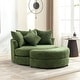 preview thumbnail 17 of 57, Roomfitters Modern 360° Swivel Barrel Chair with Hidden Storage Ottoman, Chenille Upholstery and Four Pillows