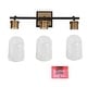 preview thumbnail 7 of 5, Modern Farmhouse Black Gold 3-Light Bathroom Vanity Light Cylinder Glass Wall Sconces - L19.5" x W7.5" x H10"