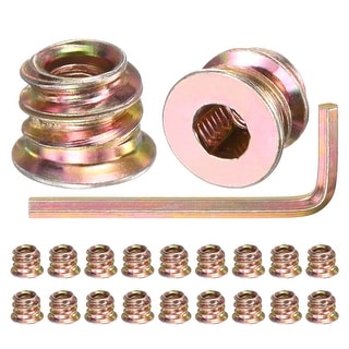 Gold Threaded Insert Threaded Inserts for Wood, Insert Nuts with A Wrench - Gold Tone - Bed ...