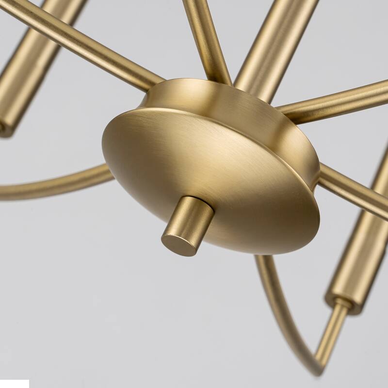 6-Light Farmhouse Chandelier for Dining Room Lighting Fixtures Hanging - W24.41"