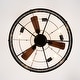 preview thumbnail 80 of 105, Caged Ceiling Fan with Light and Remote, 11.8–28 Inch Low Profile Fandelier, 6-Speed Quiet DC Motor, Black/Satin Nickel