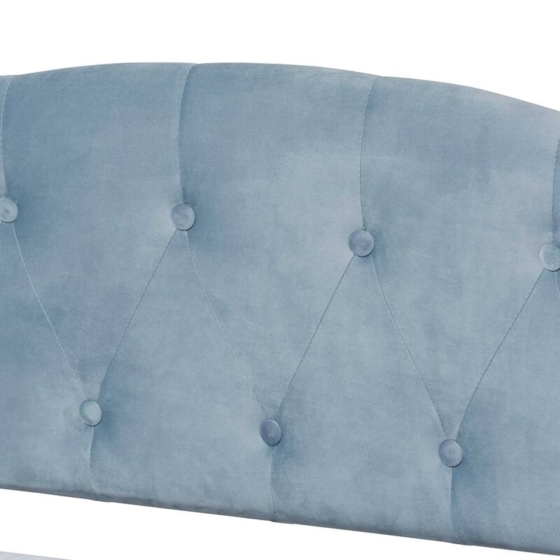 Benjamin Modern&Contemporary Light Blue Velvet Upholstered Wood Daybed