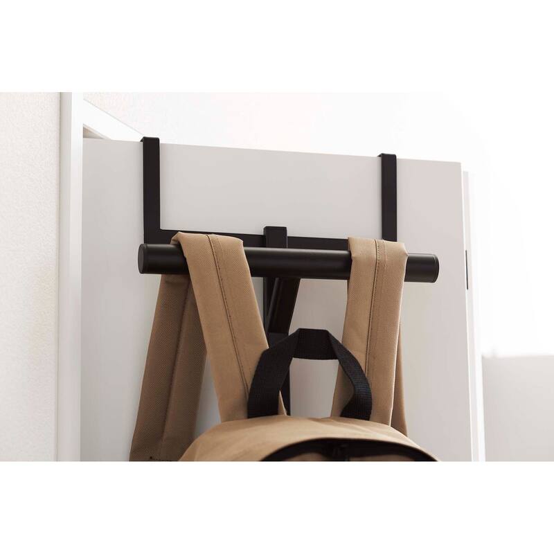 Yamazaki Home Over-the-Door Backpack Hanger, Steel, Holds 22 lbs - L 4.53 x W 10.43 x H 36.42 inches
