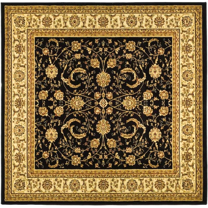 SAFAVIEH Lyndhurst Verdell Traditional Oriental Rug - 6' Square - Black/Ivory