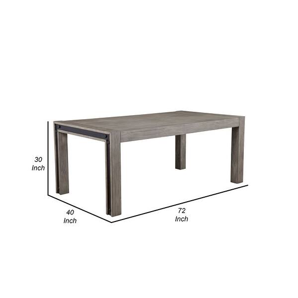 Ebb 72 Inch Rectangular Dining Table, Faux Metal Inset, Handcrafted ...