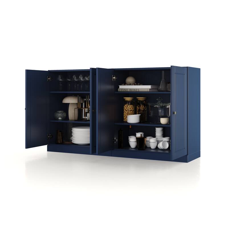 Palace Imports Solid Wood Sideboard, Raised Panel Doors, Adjustable Shelves