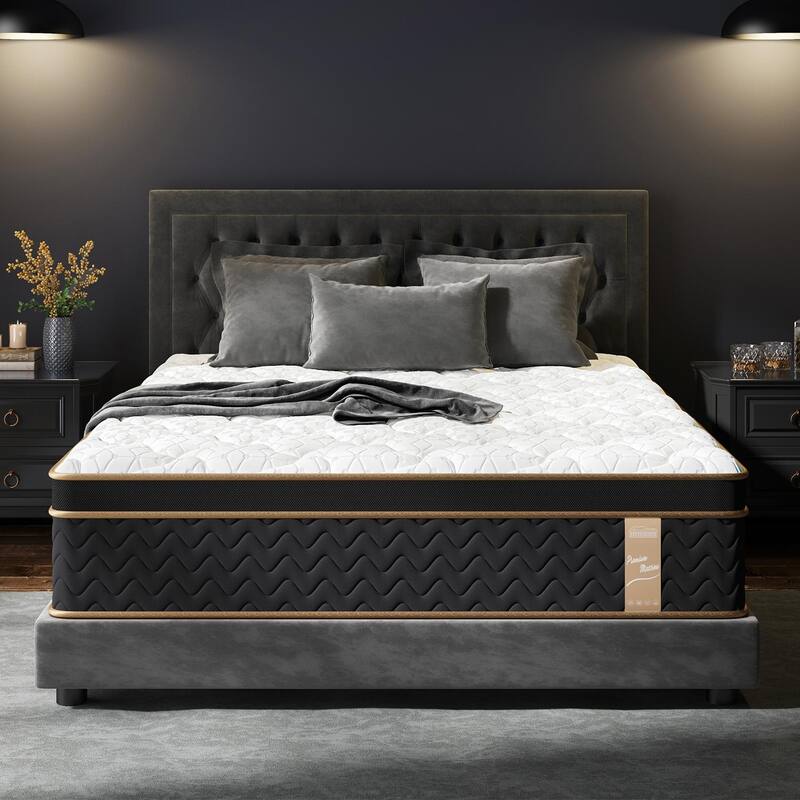 10" Twin Plush Hybrid Mattresses with Encased Coils&Gel Memory Foam,Fiberglass-Free,Motion Isolation-Edge Support
