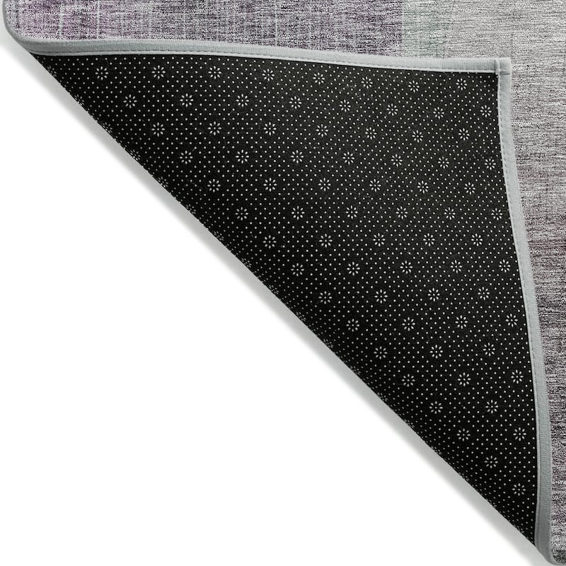 Machine Washable Indoor/ Outdoor Contemporary Abstract Chantille Rug