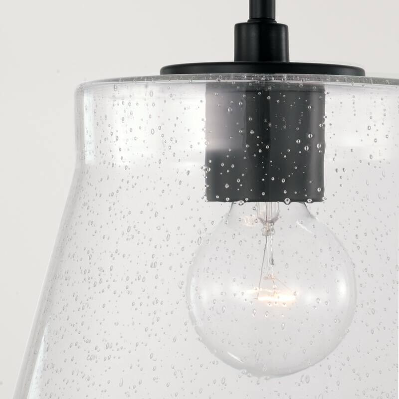 Baker 1-light Small Pendant/ Semi-Flush Mount w/ Clear Seeded Glass