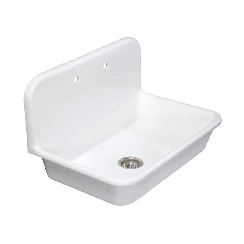 Kingston Brass Arcticstone 30" Drop In Single Basin Stone Composite - Matte White