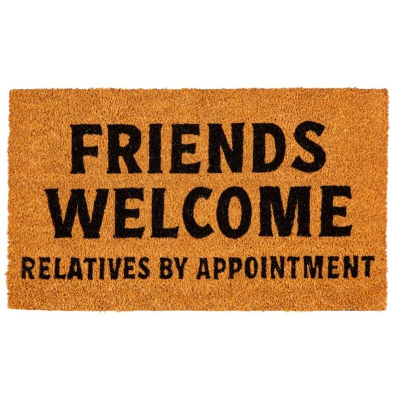 28" x 16" Natural Coir Door Mat, Friends Welcome Relatives By Appointment - 28" x 16"