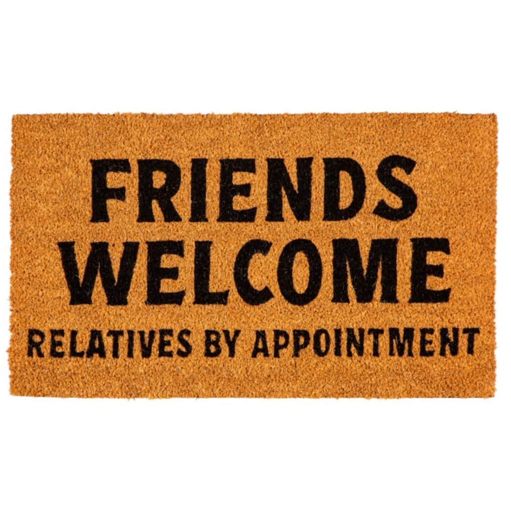 28" x 16" Natural Coir Door Mat, Friends Welcome Relatives By Appointment - 28" x 16"