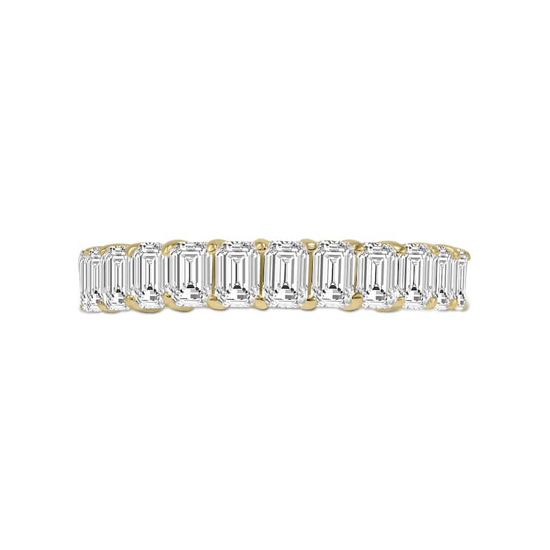 Marquee Jewels Emerald Cut Lab Grown Diamond Eternity Band in 14K Yellow Gold (4.80 Carat TW)