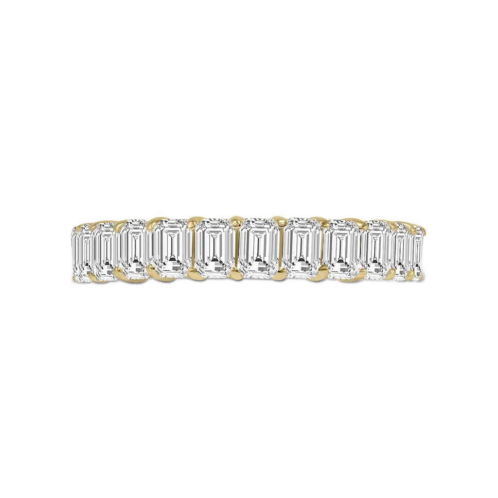Marquee Jewels Emerald Cut Lab Grown Diamond Eternity Band in 14K Yellow Gold (4.80 Carat TW)