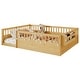 preview thumbnail 2 of 10, Full Size Floor Bed Safety Kids Bed with High Guardrails (19.6 inch), Concise Bed Frame for Boys Girls Kids Toddler, Natural