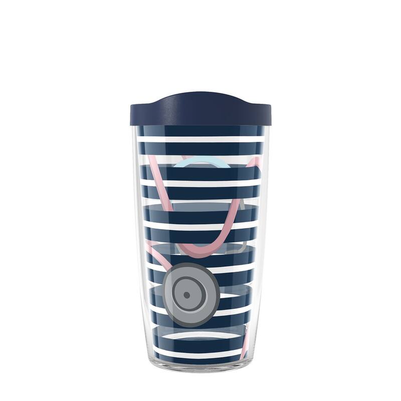 Tervis Doctor Nurse Stethoscope Stripes Made in USA Double Walled Insulated Travel Tumbler, Classic - 16oz