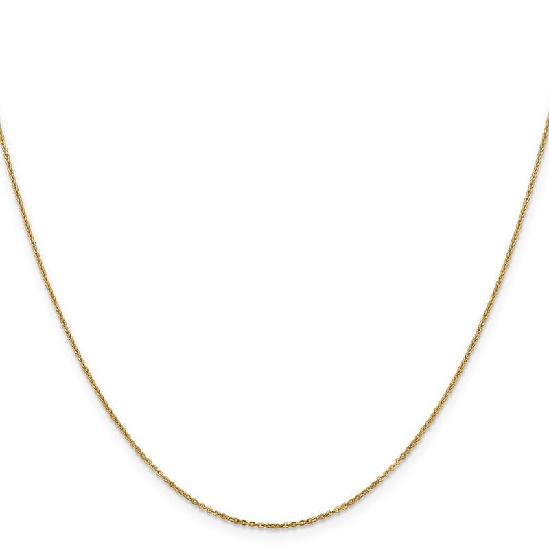 Curata 1.1mm 14k Yellow Gold 1.1mm Flat Cable Anchor Chain Necklace (Lobster) Options: 16 18 20 22 24