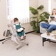 preview thumbnail 32 of 47, Multifunctional Folding Baby High Chair with Rolling Wheels and Adjustable Height - 40" x 23" x 36"-43.5"(L x W x H)