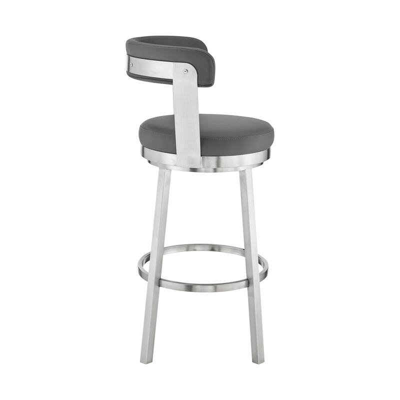 Bryant Counter or Bar Stool in Faux Leather and Metal