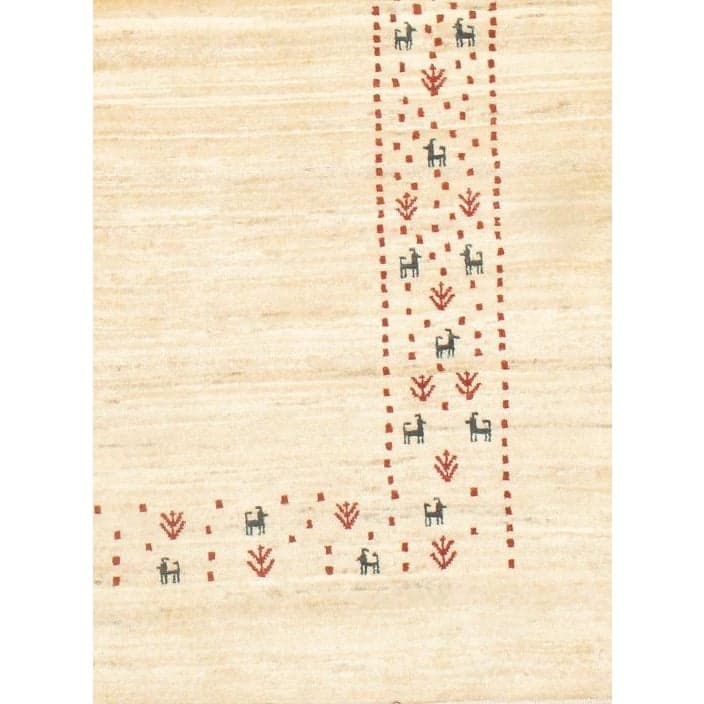 Persian Gabbeh Hand-Spun Wool 3'8" X 5'4" - 3'8" X 5'4"