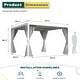 preview thumbnail 123 of 194, EROMMY Outdoor Louvered Pergola with Adjustable Aluminum Roof – Rainproof Gazebo for Patio & Garden