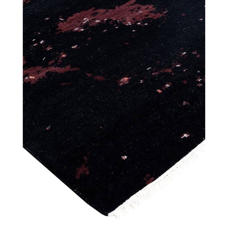 Ikat One-of-a-Kind Hand-Knotted Area Rug, Black - 9' 2" x 12' 3"
