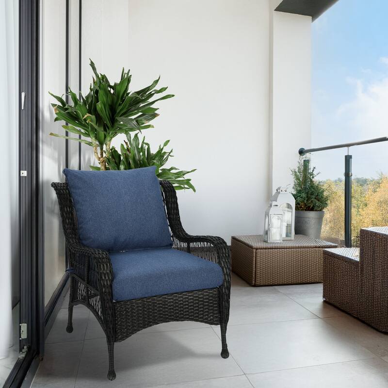 Aoodor Outdoor Deep Seat Cushion Set, Waterproof Patio Furniture Cushions with Adjustable Straps & Removable Cover