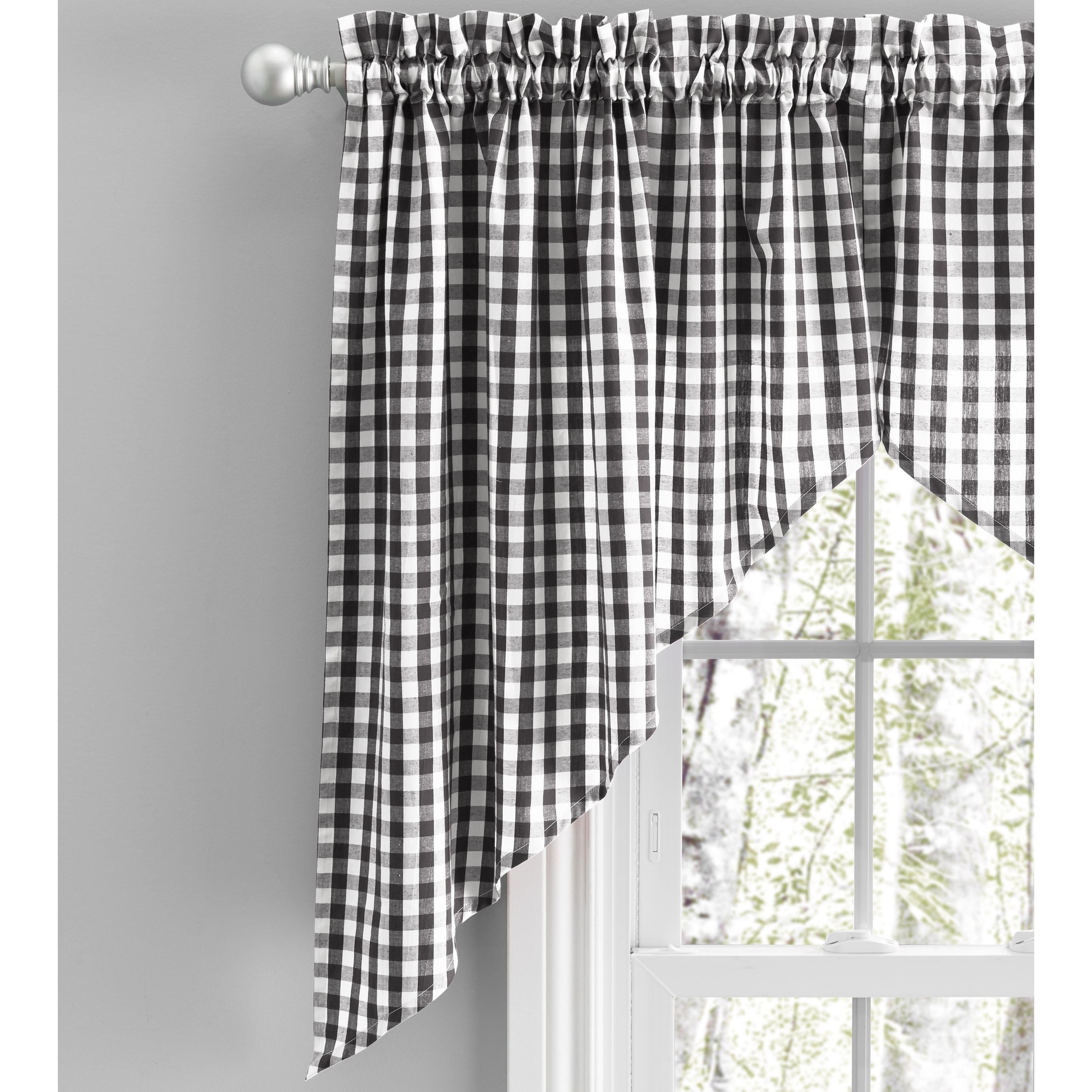 Checkmate Rod Pocket Kitchen Curtains - Tier, Swag or Valance (Sold  Separately)