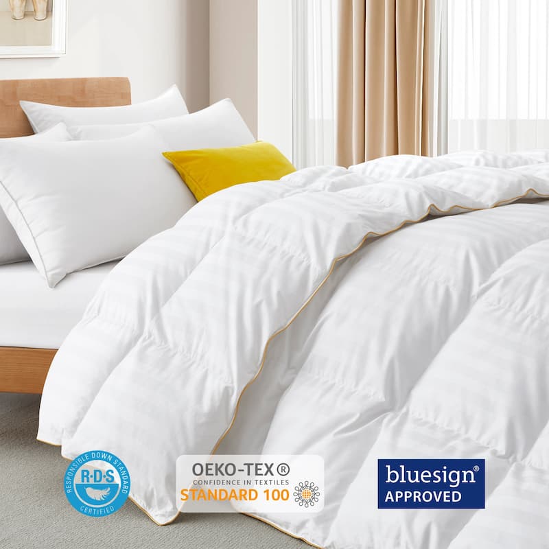 All Season 600 Fill Power 500 TC White Goose Down Comforter Duvet Insert