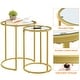 preview thumbnail 13 of 11, Yaheetech Round Nesting End Table Set with Glass Top for Small Space