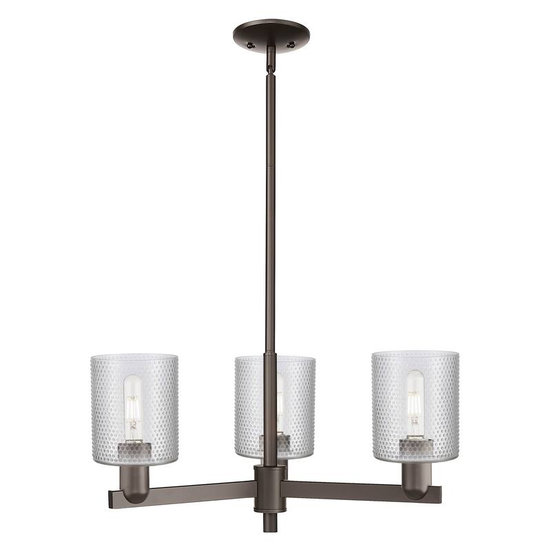Innovations Lighting Endless Possibilities Arcadia - Cobbleskill - 3 Light 27" Stem Hung Chandelier - Clear/Oil Rubbed Bronze