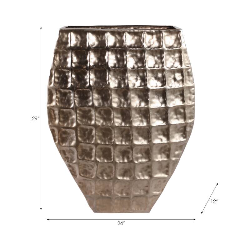 Aluminum Planter Textured Geometric Tapered Square Modern Accent