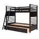 preview thumbnail 14 of 18, Minimalist Design Twin over Twin Wood Bunk Bed with Two Drawers