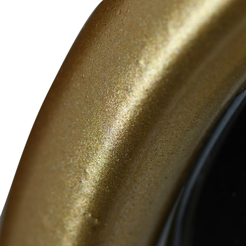 Metal Wall Mirror With Shelf, Gold Finish