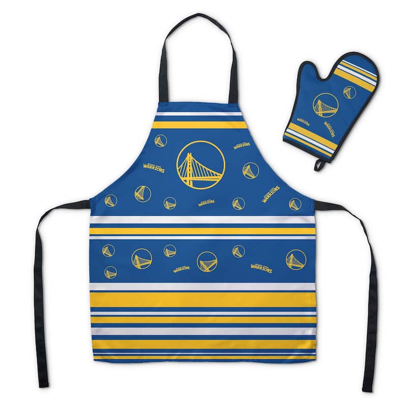 NBA Press Apron BBQ Mitt 2-piece Set - 24" x 28" - Golden State Warriors