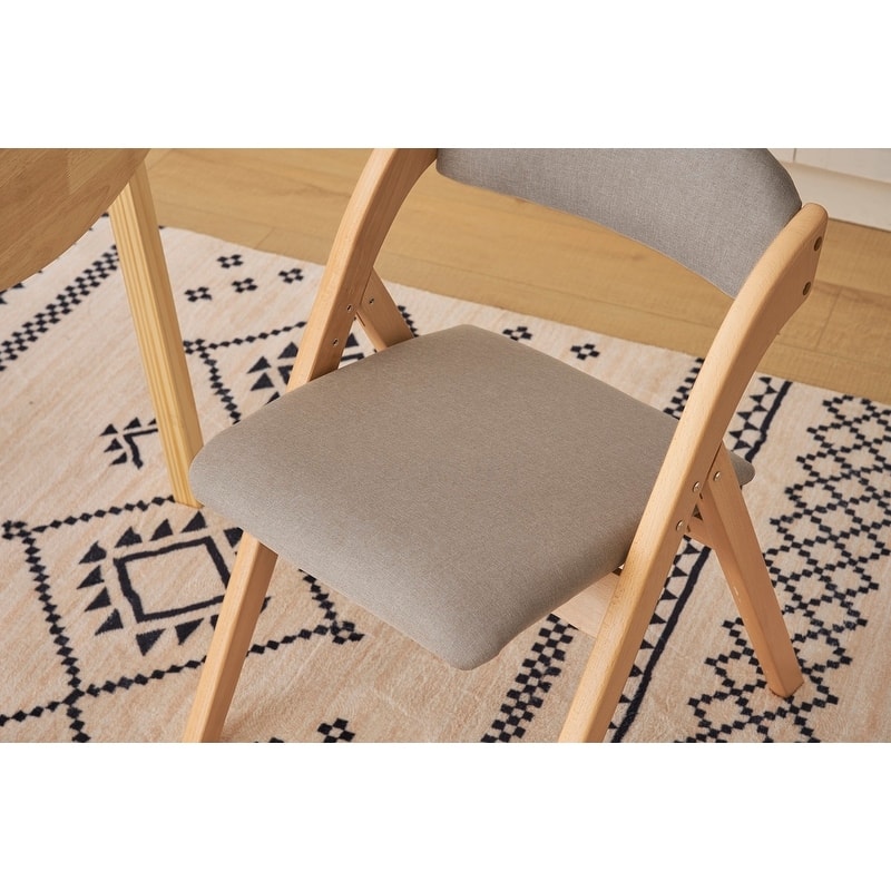 2 Pack Modern Folding Chairs with Padded Seat and Back, Wooden Dining Chairs Extra Chair for Living Room Office Wedding Party