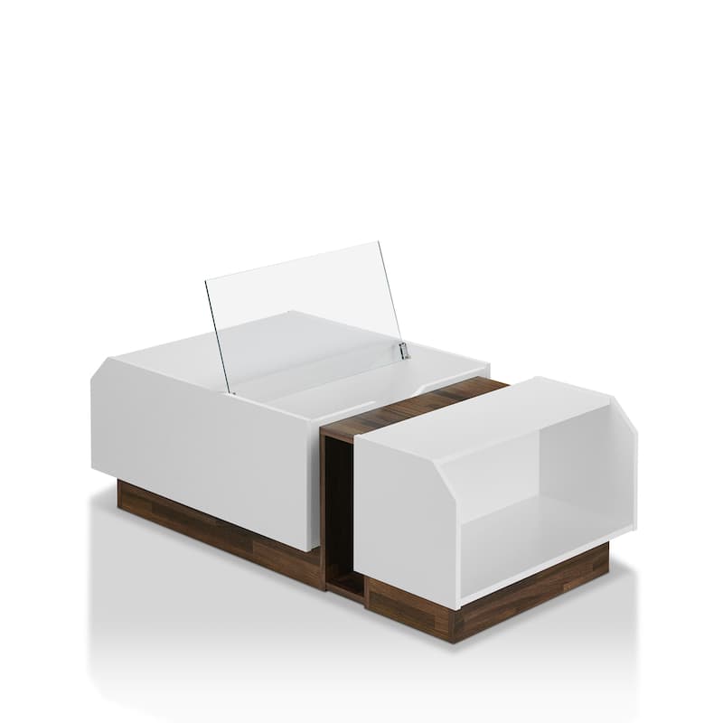 Podd Contemporary White 49-inch 3-Shelf Coffee Table by Furniture of America