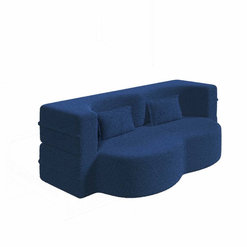 Versatile Convertible Foam Sofa Bed with Removable Cushions and Pillows