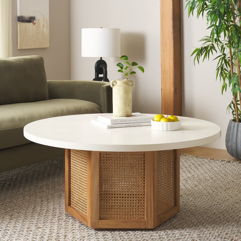 SAFAVIEH Home Danez Cane Coffee Table - 42Wx42Dx18H