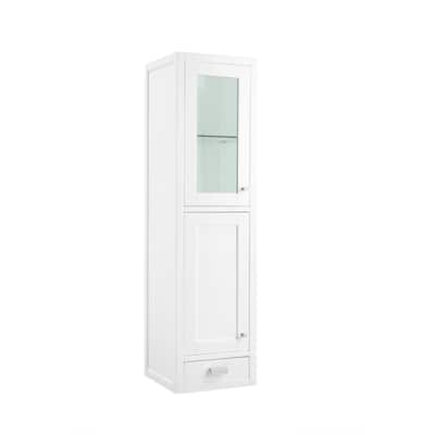 James Martin Vanities Addison 15" Grand Tower Hutch, Glossy White