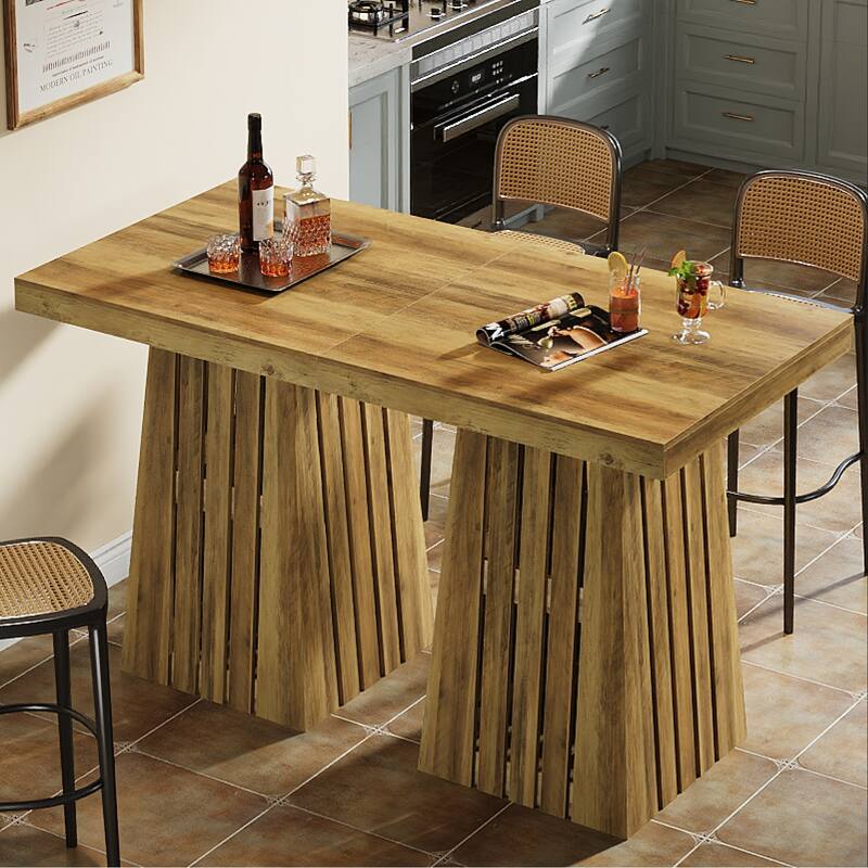 37.8 Inches Square Bar Table, Counter Height Pub Table for Home, Kitchen, Living Room - 31.5" L x 31.5" W x 37.8" H