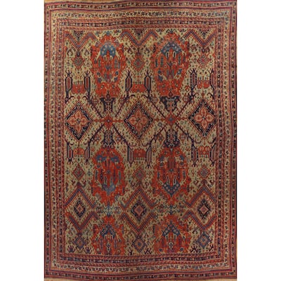 Pre-1900 Antique Vegetable Dye Oushak Large Area Rug Wool Hand-knotted - 14'0" x 16'10"