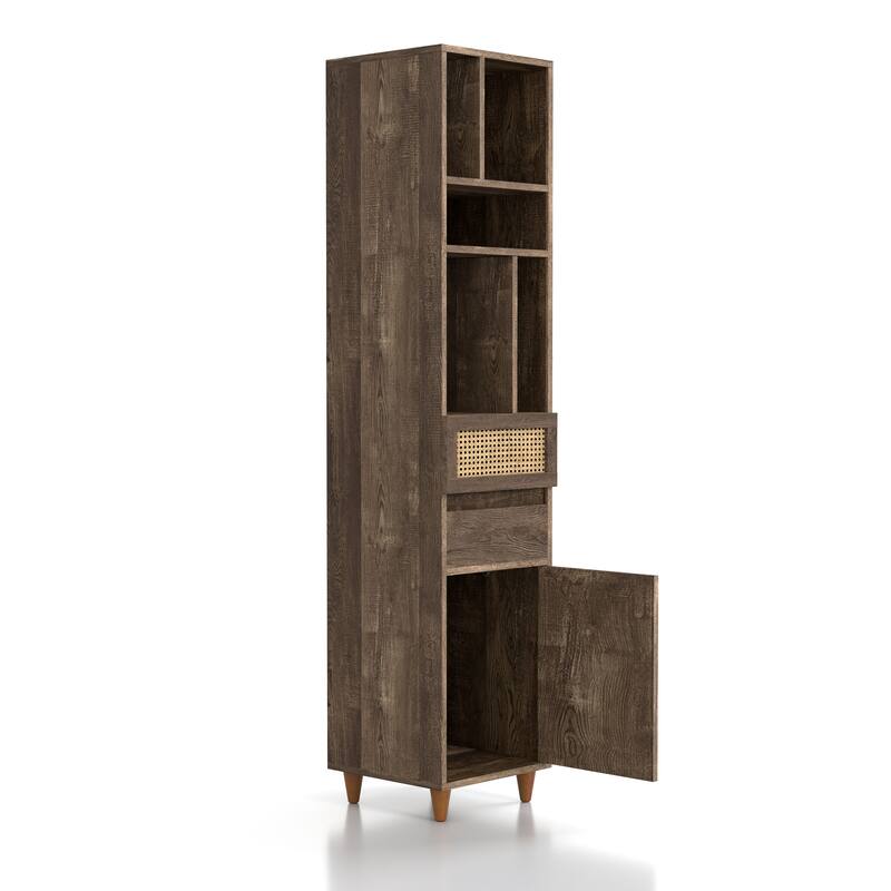 Santee Mid-Century Modern Storage Media Tower by Furniture of America