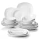 MALACASA Elisa Basic Porcelain Dinnerware Set (Service for 6) - Trimless - 24 Piece