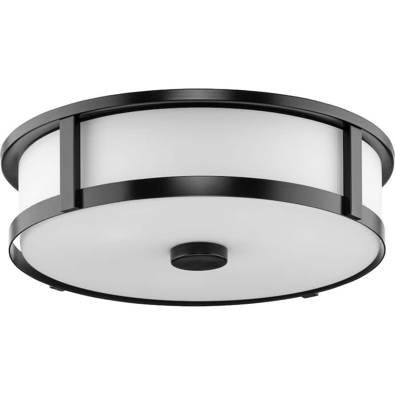 Gilliam Collection Three-Light Matte Black New Traditional Flush Mount - 16.12 in x 16.12 in x 4.37 in