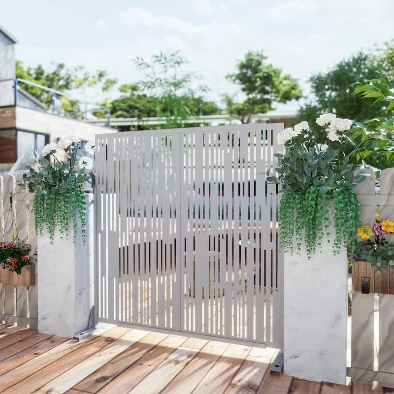 Shine Metal Privacy Screen Panel Free Standing - 72*47